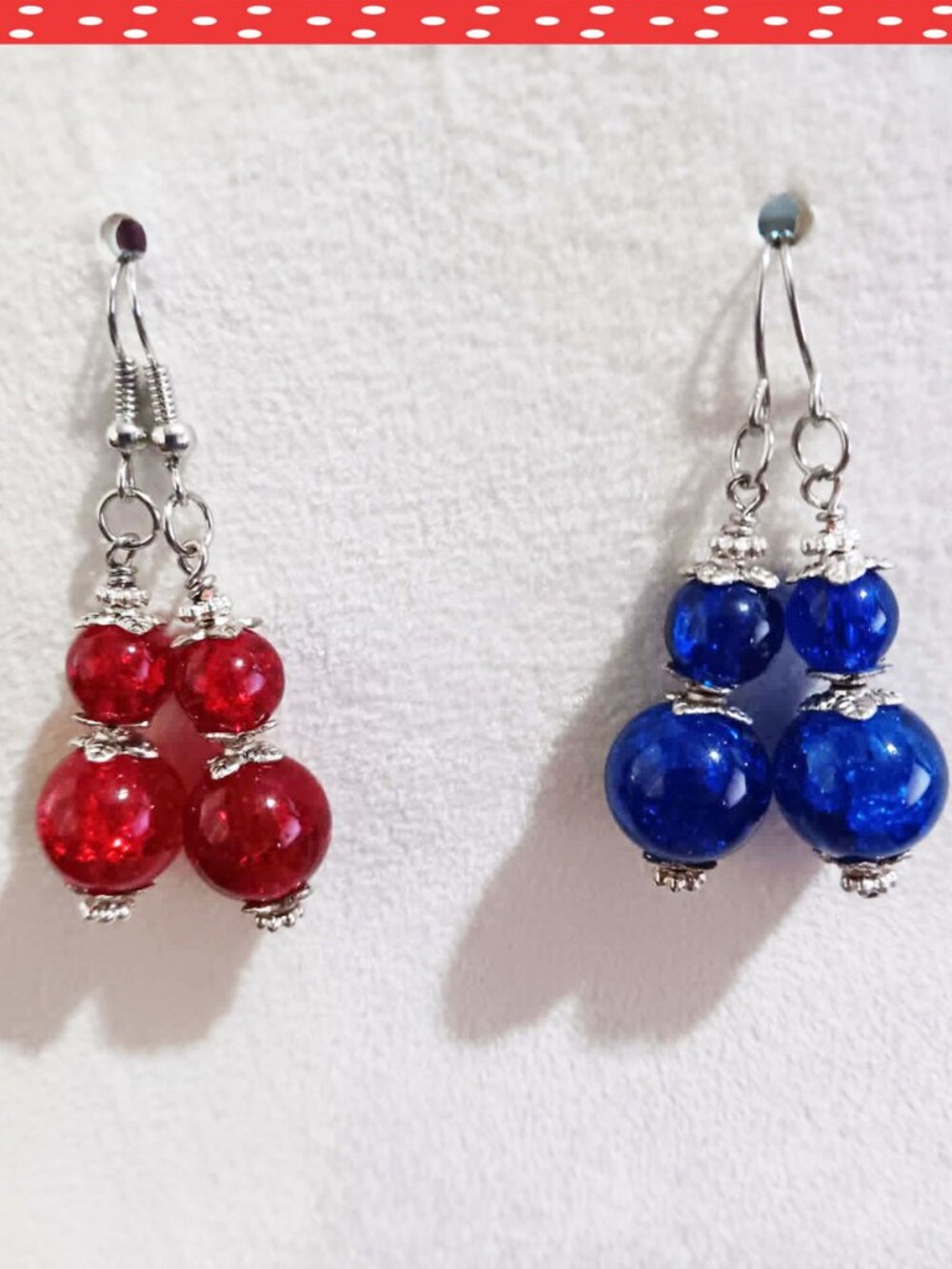 Crackle Glass Bead Earrings